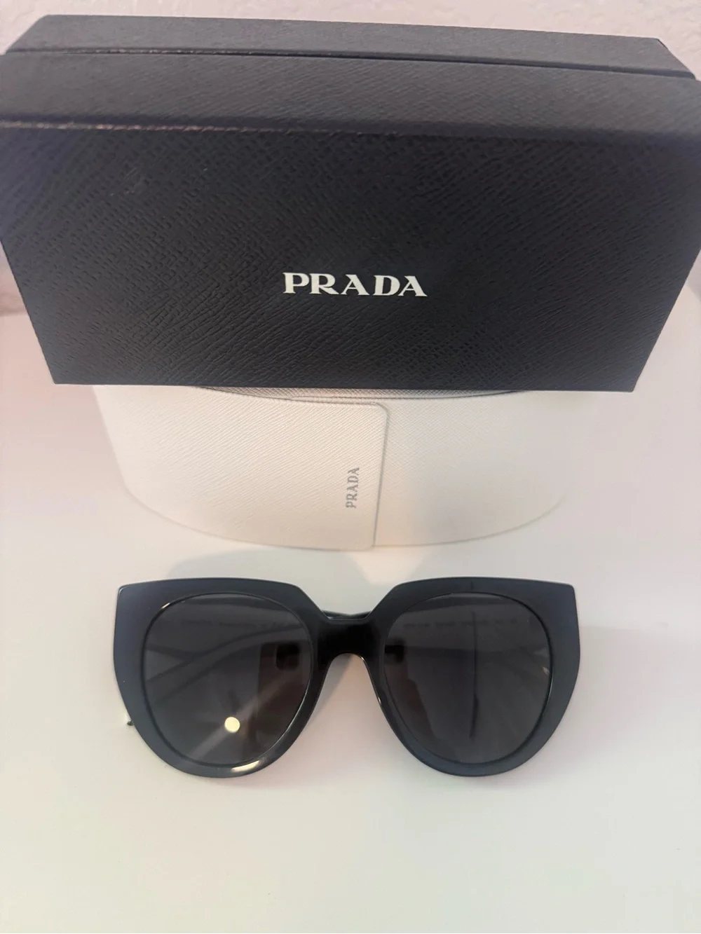 Prada Women's Black Oversized Cat-Eye Sunglasses